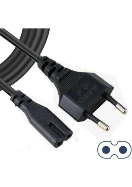 1.5mt 1.5 Metre LCD LED Tv Televizyon Güç Elektrik Power Kablosu 2 Pin Oluklu 2'li modelleri