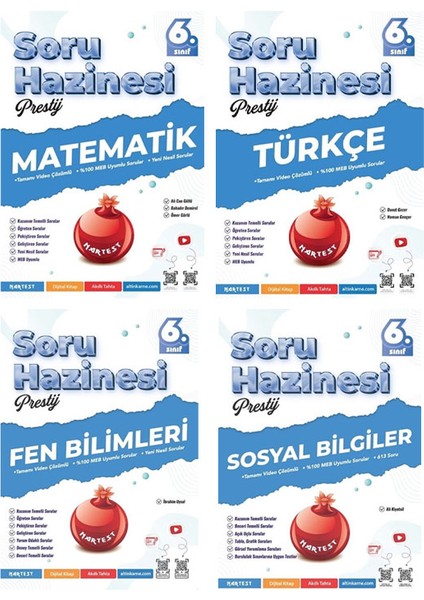 Nartest 6. Sınıf Türkçe Matematik Fen Sosyal Prestij Soru Hazinesi Maarif Model 4 Lü Set fiyatları