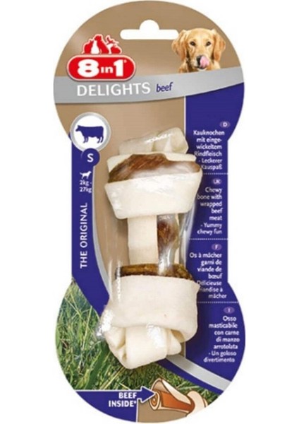 8 In 1 Delights Beef Bone Biftekli Düğümlü Köpek Ödül Kemik S (35G)