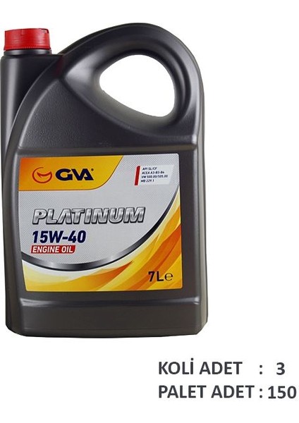 9920426 - Motor Yağı 15W40 7 Lt Platınum Mineral Apı Sl/cf