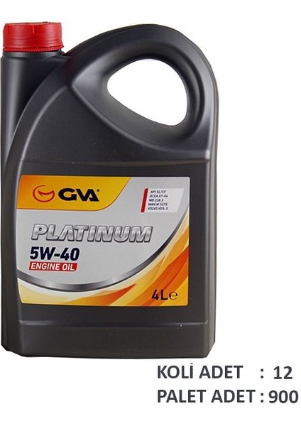 9920182 - Motor Yağı 5W40 4 Lt Platınum Tam Sentetik Apı Sl/cf