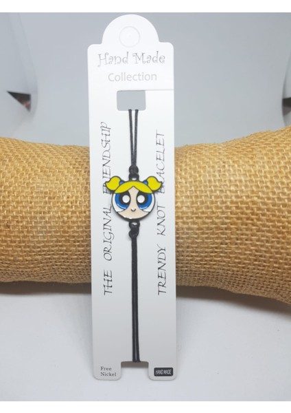 Bubbles Bileklik. Mineli, Asansörlü. Powerpuff Girls. Çocuk Bileklik, Kız Çocuk Hediye.