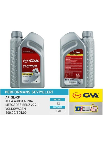 9920421 - Motor Yağı 15W40 1 Lt Platınum Mineral Apı Sl/cf