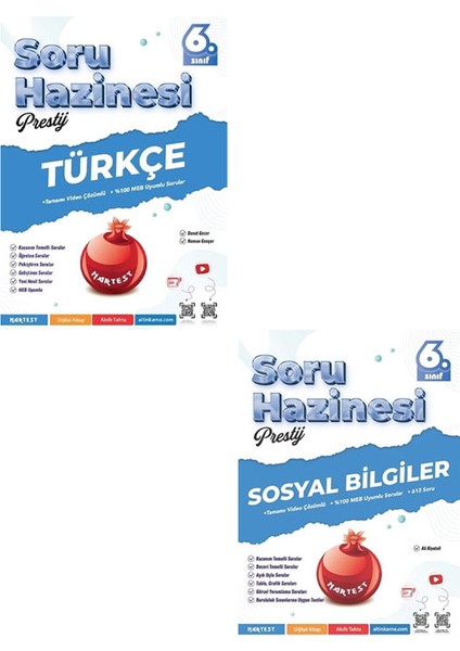 Nartest 6. Sınıf Maarif Model Türkçe Sosyal Bilgiler Soru Hazinesi Prestij 2 Li Set modelleri