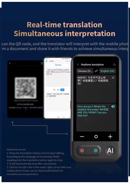 Kameralı 140 Dilde Kablosuz Özellikli Translator Elektronik Çeviri Cihazı Türkçe Menü ( Lisinya ) modelleri