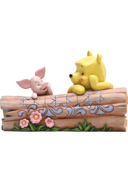 Traditions Pooh And Piglet On A Log Figürü, 6005964, Çok Renkli, Tek Boy