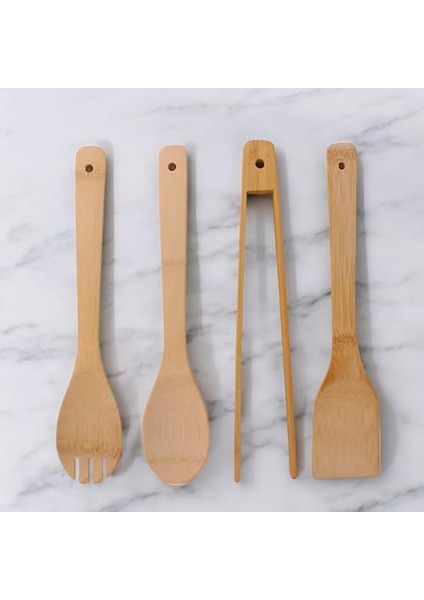 Bambu Servis ve Spatula Seti 4'lü Set, 4 Adet Bambu Servis Seti - Rustik Şıklıkla Sofranızı Tamamlayın! Ahşap Servis ve Spatula Seti 4'lü Set fiyatları