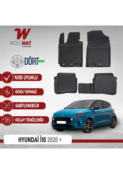Hyundai I10 Paspas 2020 Sonras 3D Havuzlu Paspas Seti
