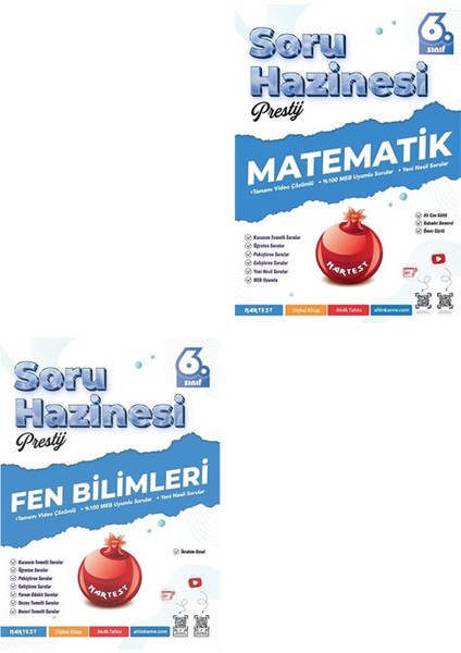 Nartest 6. Sınıf Maarif Model Matematik Fen Bilimleri Prestij Soru Hazinesi 2 Li Set fiyatları
