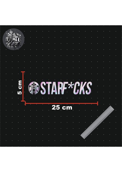 Starfucks 25X5 cm Dekoratif Yazı Jdm Araba-Moto Cam Laptop Etiket Hologram Sticker Etiket Yapıştırma fiyatları