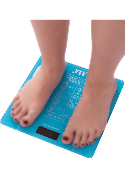 Akıllı Dijital Banyo Tartısı, Yağ, Su, Kas ve Vücut Kitle Endeksi Ölçer, Mavi Cam fırsatları