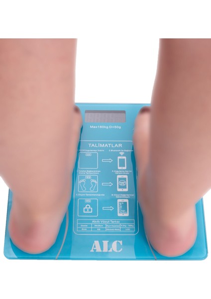 Akıllı Dijital Banyo Tartısı, Yağ, Su, Kas ve Vücut Kitle Endeksi Ölçer, Mavi Cam indirimleri