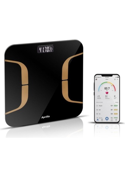 Kablosuz Akıllı Banyo Tartısı Siyah Cam Materyal, Garanti ile