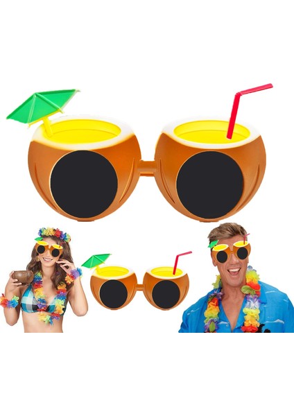 Hindistan Cevizi Tropikal Hawaii Yaza Merhaba Parti Gözlüğü
