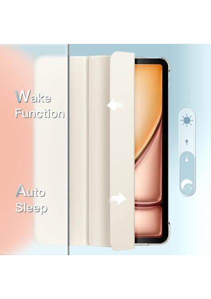 Ipad 10.nesil 10.9 Inç A2695/A2757 /A2777 Uyumlu Uyku Modlu Yatay Standlı Sert Smart Tablet Kılıfı