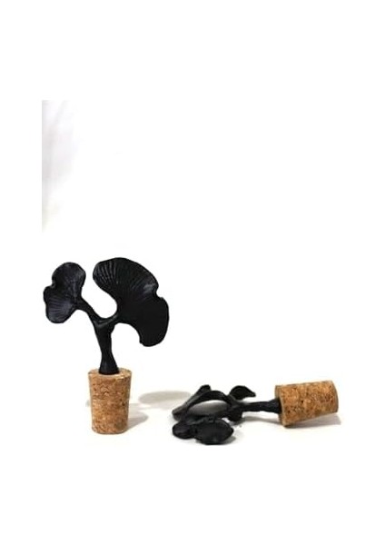 Siyah Ginkgo Figürlü 2 Adet Mantar Tıpa - Şarap Yağdanlık Şişe fiyatları