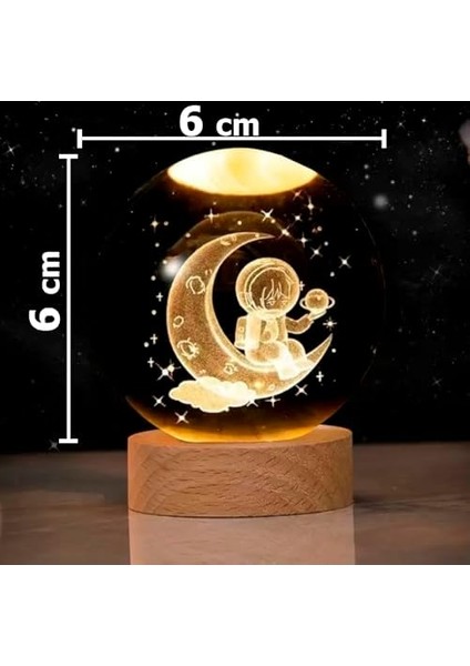 Ahşap Standlı Cam Küre Işıklı Göz Yormayan Gezegen Satürn Motifli Masaüstü Aydınlatma Gece Lambası Dekoratif Çocuk Odası Salon Yatak Odası Lamba 6cm x 6cm (Satürndeki Kız) fiyatları