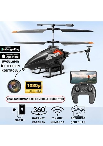 Kameralı Helikopter Full Fonksiyon Uzaktan Kumandalı ve Telefon App Uygulama Kontrollü Şarjlı Rc Kontollü Helikopter modelleri