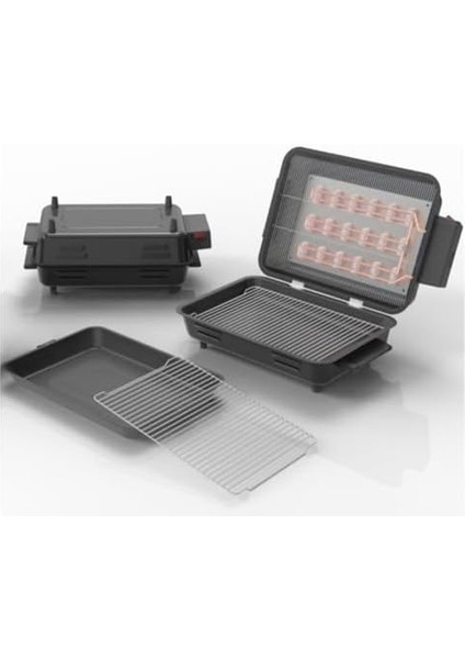 Elektrikli Izgara Çift Telli Emaye Gövde ve Tepsili Mangal Barbekü Siyah C1-1-294 fiyatları