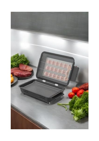 Elektrikli Izgara Çift Telli Emaye Gövde ve Tepsili Mangal Barbekü Siyah C1-1-294 modelleri