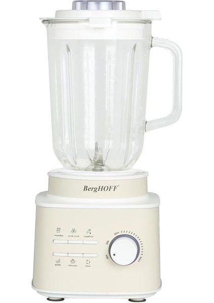 Gem Retro 1500 W Masaüstü Blender – 1,5 L Cam Hazne, Titanyum Bıçak, Bakır Ac Motor | Krem