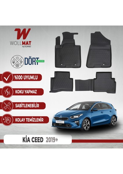 Kia Ceed Paspas 2019 Sonrası 3D Havuzlu Paspas Seti