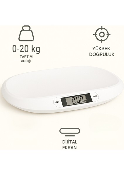 Bebek ve Evcil Hayvanlar Için Dijital Tartı, 20 kg Kapasiteli, LCD Ekranlı, Cam Materyal fırsatları