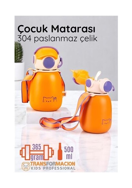 Inox Çelik Hafif Çocuk Matarası 500 ml Kapasiteli