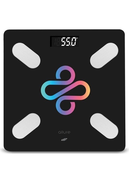Akıllı Bluetooth Tartı, Vücut Analizi, Siyah, Cam, Resmi Garantili