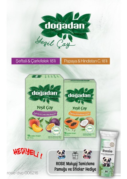 Papaya Hindistan Ceviz ve Şeftali Çarkıfelek 18'li ve Rosie Hediyeli