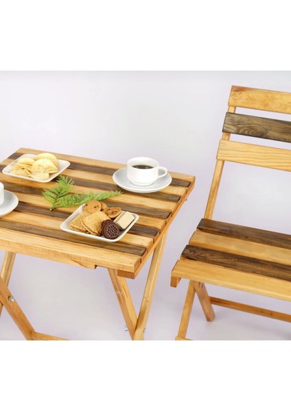 50X50CM Katlanır Masa Bistro Masa - Bahçe&balkon&teras&cafe Masası Ceviz-Kiraz fırsatları