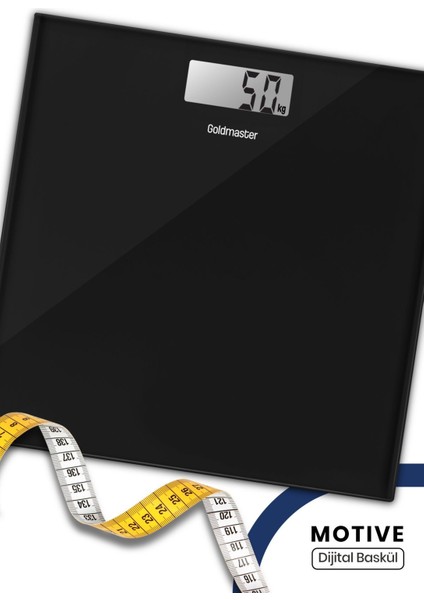 Geniş Ekranlı Siyah Cam Banyo Baskülü, 180 kg Kapasiteli, Elektronik ve Dayanıklı