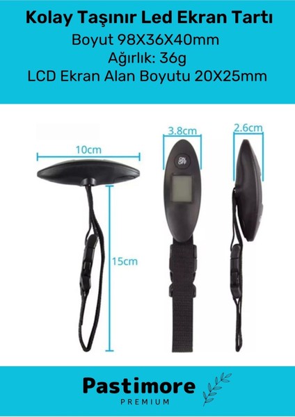 Seyahat Bavul Ağırlık Ölçer, Dijital, Taşınabilir, 40 kg Kapasite, Siyah Renk fiyatları
