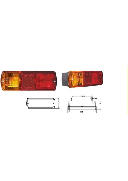 Stop Lambası Jcb Iş Makinası Em Kablolu 55X186.5 N11.3597