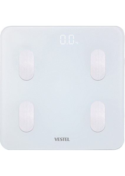 Beyaz Cam Akıllı Tartı, Resmi Garantili ve Şık Tasarım ile Kullanıma Hazır