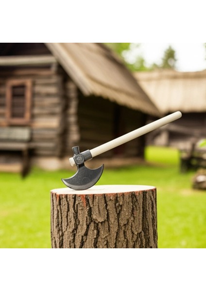 Kayı (Iyı) Damgalı Nacak, Ay Balta - Çekiç Başlı, Küçük Boy, Ahşap Saplı 40 cm