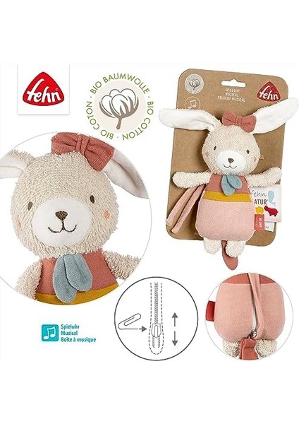 Mini Müzik Kutulu Tavşan Fehnnatur - Pamuklu (Kba) Pelüş Hayvan ve Uyku Yardımcısı - Rahatlatıcı Melodi „mozart Wiegenlied' - Evde ve Yolda, Bebekleri ve Küçük Çocukları Sakinleştirir. fiyatları