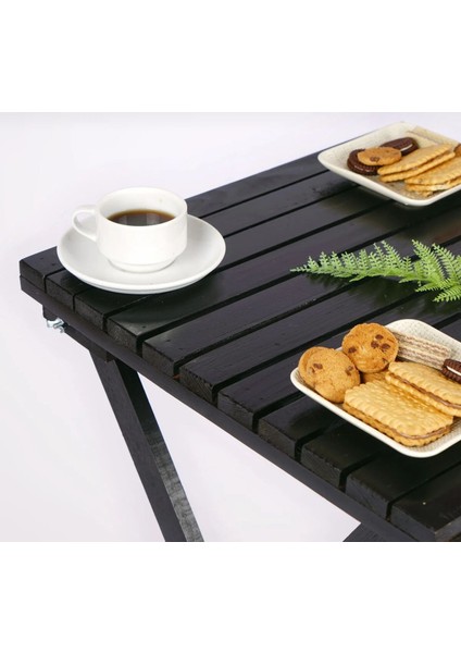 50X50CM Katlanır Masa Bistro Masa - Bahçe&balkon&teras&cafe Masası Siyah modelleri