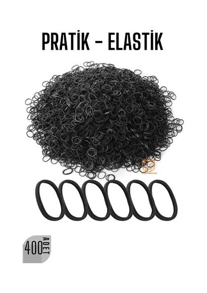 Pratik Saç Lastik Toka 400 Adet Siyah