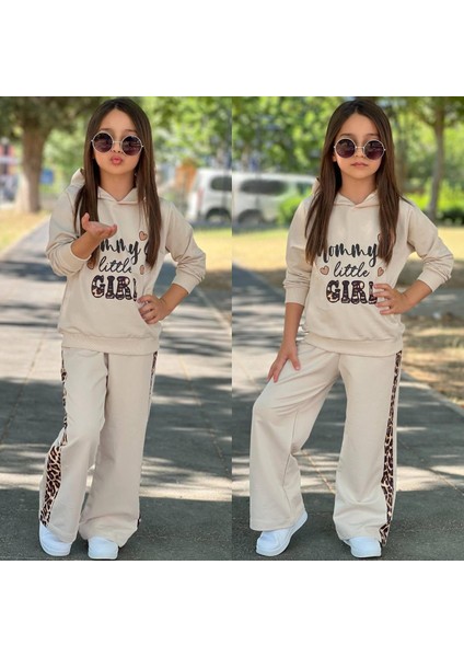 Leopar Desenli Kız Çocuk Ikili Takım - %100 Pamuklu