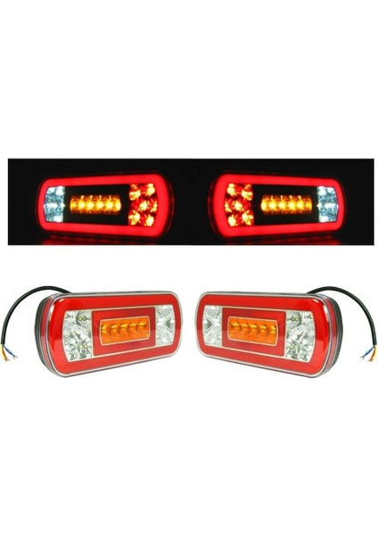 Neon LED Arka Stop Lambası Takımı Sağ Sol 24 Volt Üniversal