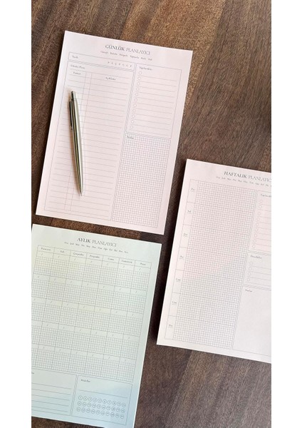 Tanıtım 3'lü Masaüstü Planlayıcı Set (Günlük Planlayıcı, Haftalık Planlayıcı, Aylık Planlayıcı)