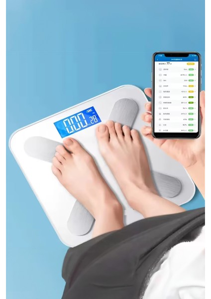 Dijital Akıllı Tartı, Bluetooth Bağlantılı, Cam Yüzey, Kişisel Vücut Ölçüm Cihazı modelleri