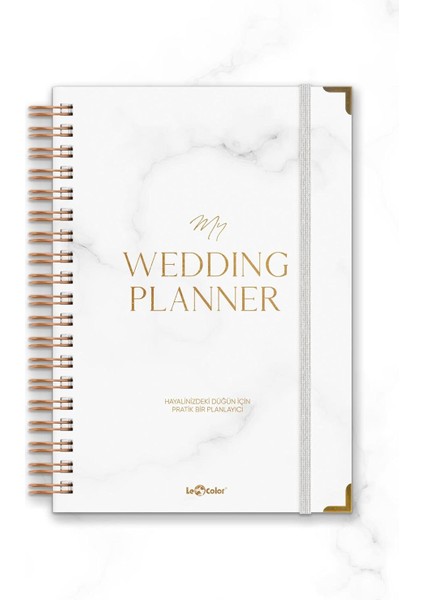 Color Düğün Planlayıcısı Altın Köşeli Ajanda Luxury Wedding Planner