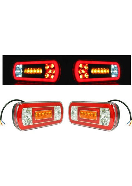 Neon LED Arka Stop Lambası Takımı Sağ Sol 12 Volt Üniversal