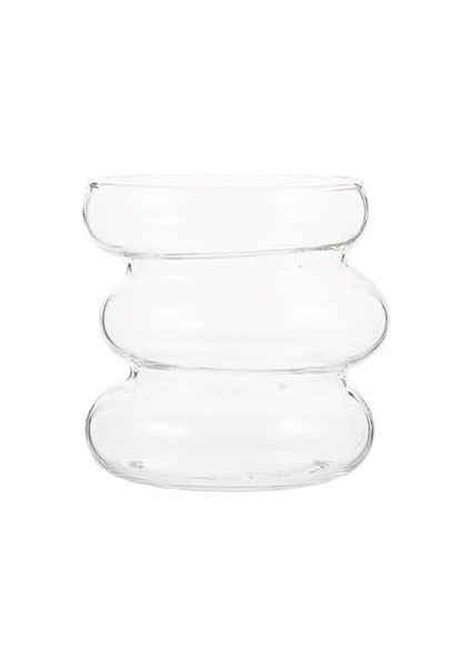 Asimetrik Dalgalı Cam Bardak 2’li Set 530 ml Geniş Hacimli Borosilikat Kahve ve Sunum Bardağı, Estetik Tasarım, Pinterest Stili Dekoratif Bardak