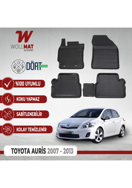 Toyota Auris Paspas Uyumlu 2007 2013 Arası 3D Havuzlu Paspas Seti