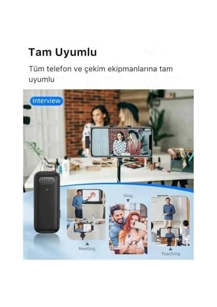 Yaka Mikrofonu Mikrofon Seti (2’li) - Lightning Girişli, Şarj Kutulu, Gürültü Engelleyici, Tak-Çalıştır, Vlog, Röportaj ve Canlı Yayın Için Uyumlu fiyatları