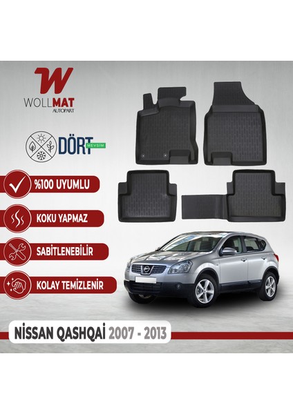 Nissan Qashqai Paspas 2007 2013 Arası 3D Havuzlu Paspas Seti
