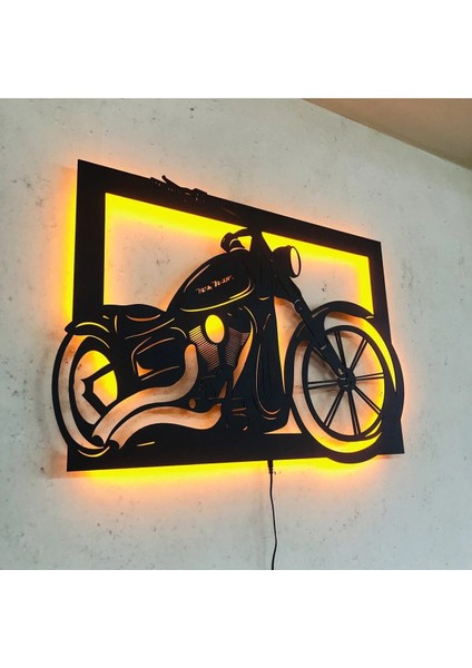 Motor Tutkunlarına Özel: Chopper Motosiklet LED Işıklı Mdf Duvar Dekoru fiyatları